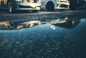 water damage in parking lots